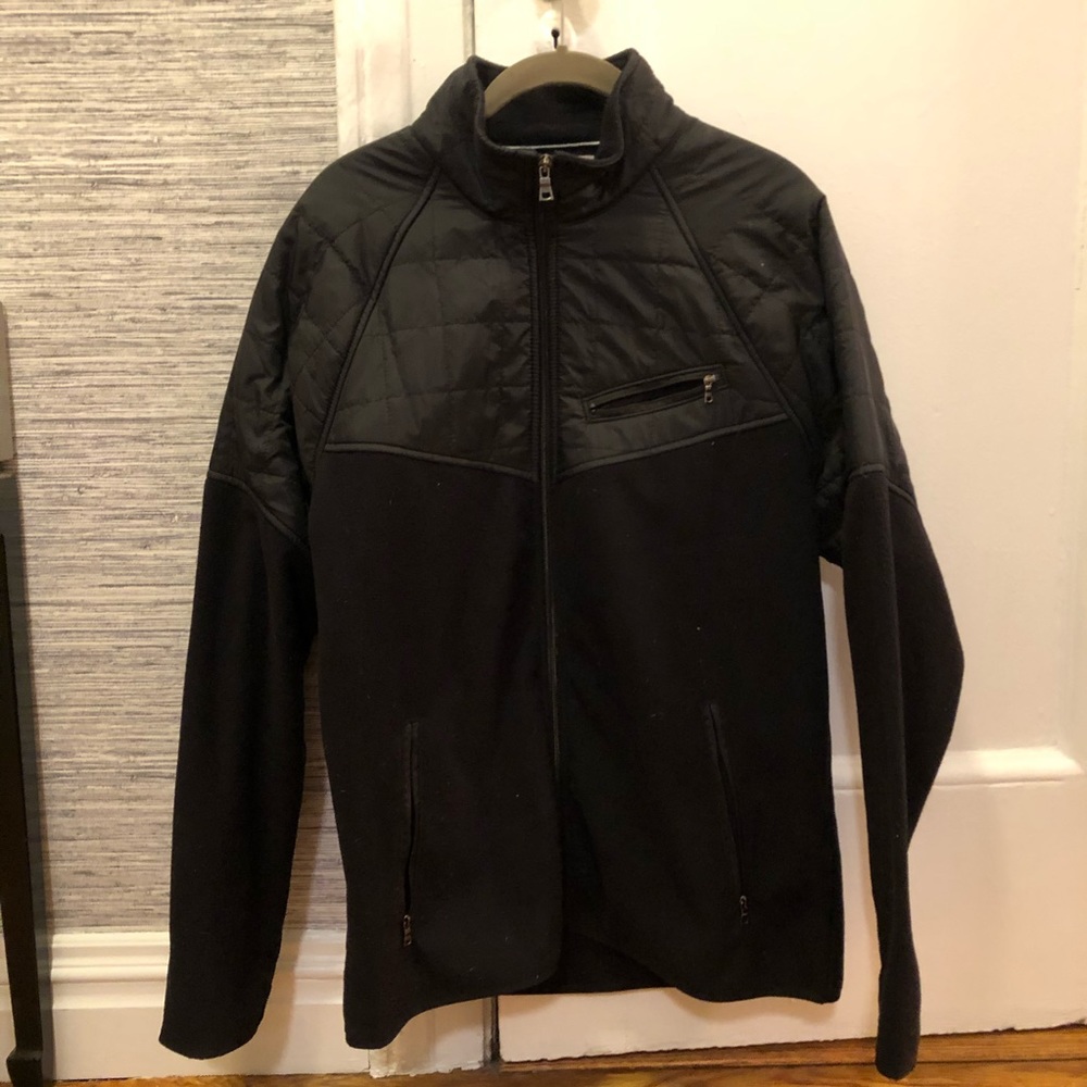 Fleece with moto jacket styling